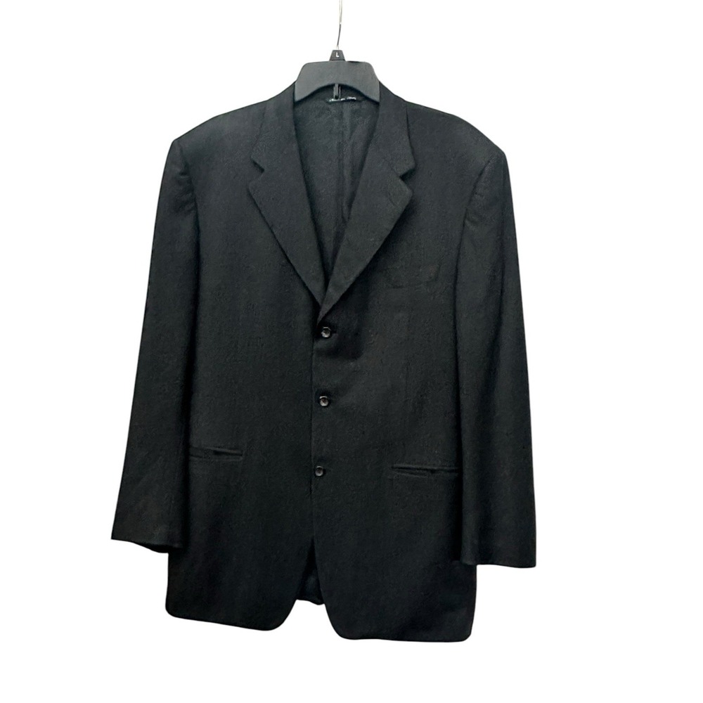Canali Loro Piana Super 120's 100%‎ Wool Blazer Mens 52 US 42 Black #Y12-5